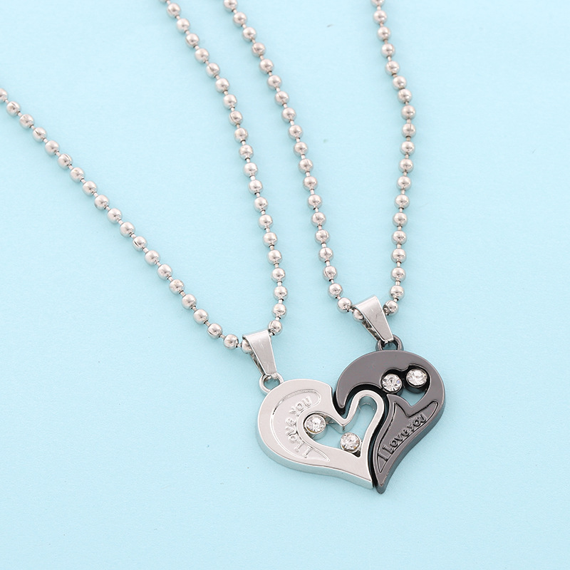Collar con colgante de pareja de buena Simple, electrocardiograma, corazón magnético, collar de empalme colgante, del Día de San Valentín