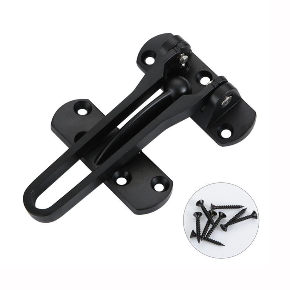 Household Door Security Guard Zinc Alloy Hasp Latch Anti-theft Cabinet Home Window Hotel Chain Locks Security Lock Door Cla I5X6: black