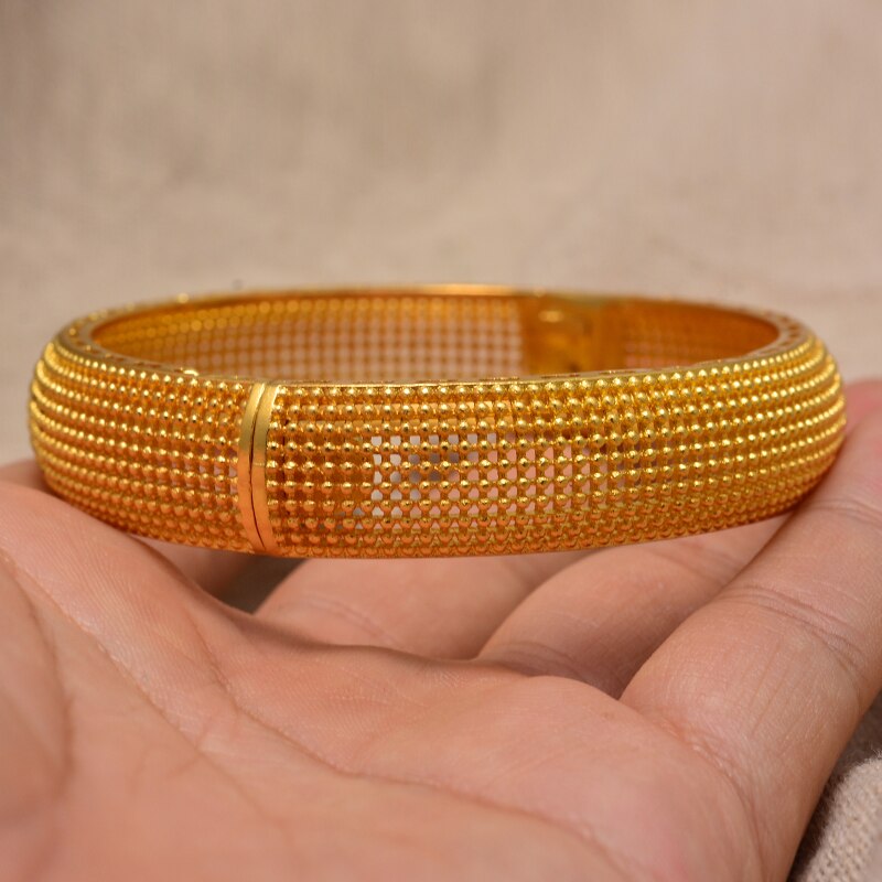 Annayoyo nova moda ouro cor pulseiras de casamento para mulheres noiva pode abrir pulseiras etíope/frança/africano/dubai jóias presentes