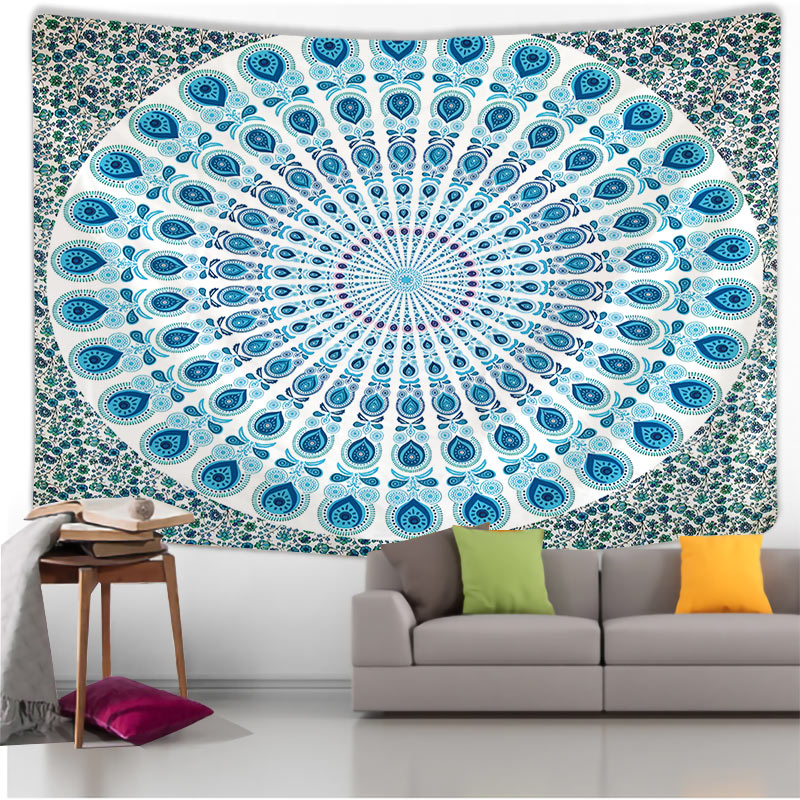 Mandala Tapestry Wall Art, Home House Hogar, Bedroom Masion Jardim Aesthetic Decor for 2023 Tapiz Y2k Arazzi Wall Hang: 172x205 cm / Breen