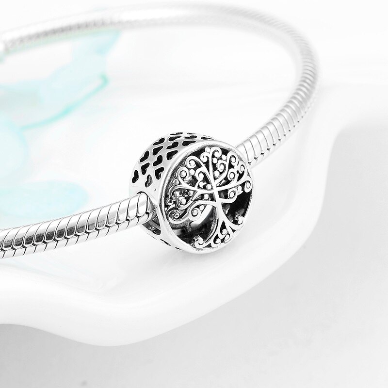 Echt 925 Sterling Silber Baum des lebens Familie Gewachsen in Liebe Charme Perlen für schmuck machen passen charme Europäische Armbänder armreifen: PLA0094