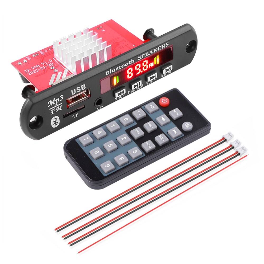 2*60W 120W Verstärker 12V MP3 WMA WAV Decoder Board Bluetooth 5,0 Drahtlose Musik audio Modul USB TF FM Radio Für Auto Lautsprecher: WHITE