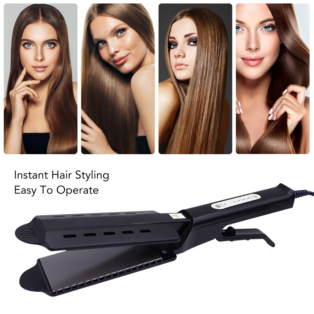 Steam Hair Straightener Temperature Adjustment Ceramic Tourmaline Ionic Flat Corrugation for Hair Curling Automatic Hair Curler