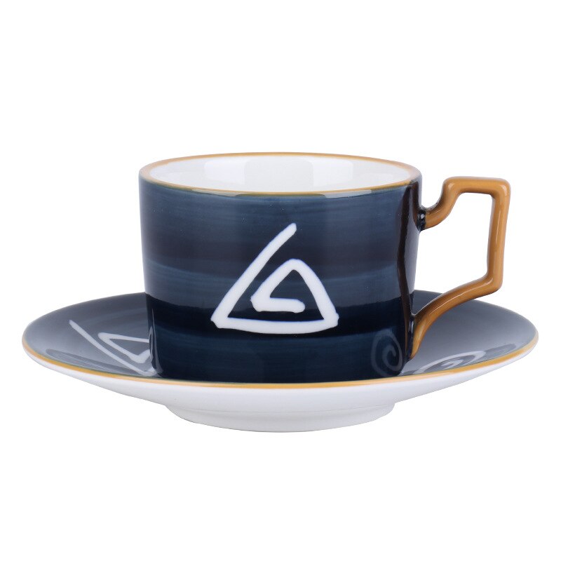 Ettermiddag kopper og underfat nordisk hjem blomsterkopper keramikk kaffe melkekopper underglasur farger kaffe porselen kopper kjøkkenutstyr: Naruto