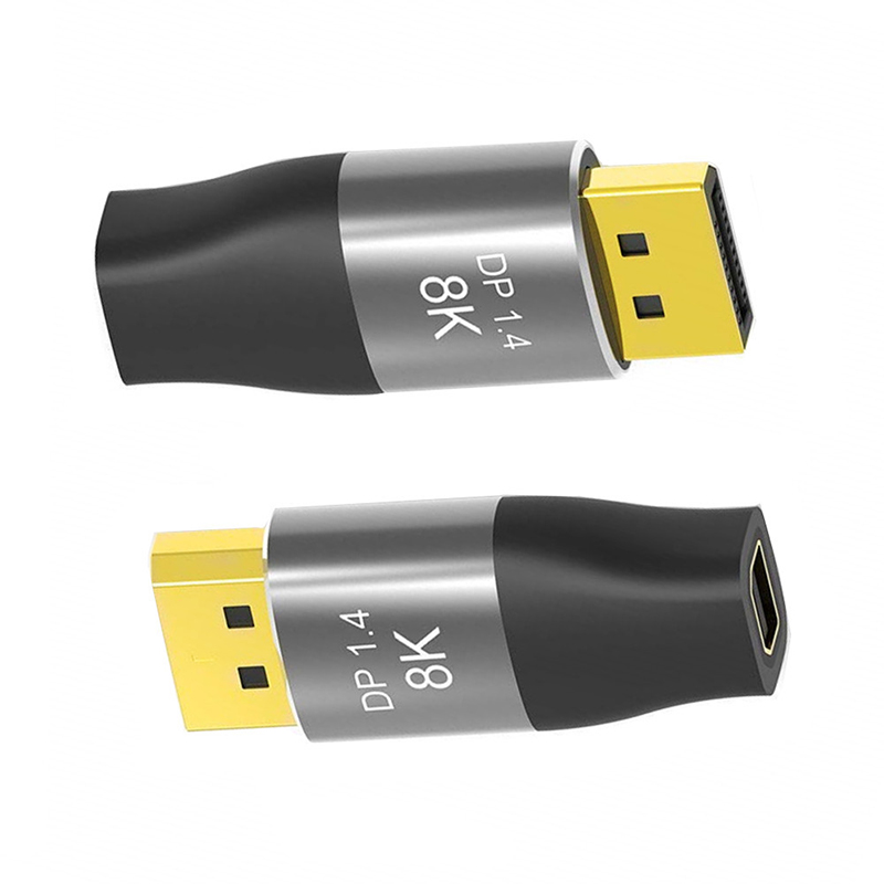 Mini conversor dp1.4 para dp padrão 8k60hz 4k144hz hd adaptador de conversão bidirecional displayport vídeo áudio estender plugue de fio