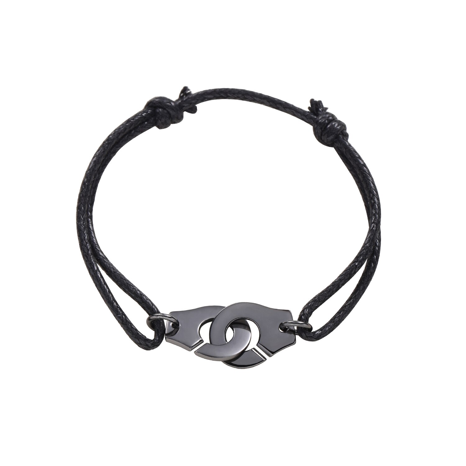 France Pour Femme Jewelry Woven Couple Silver Handcuff Bracelet for Women Men Rope Bracelet Silver Bracelet Menottes Bijoux: black