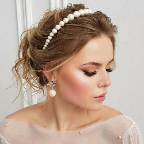 Volledige parels haarband hoofdband haar hoepel houder ornament vrouwen haaraccessoires parel haarbanden
