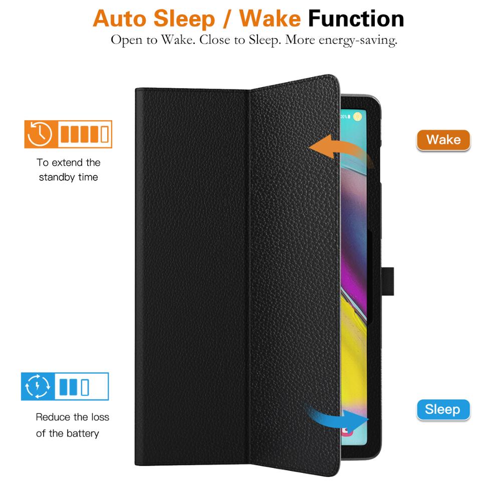 Fodral för samsung galaxy tab  s5e 10.5 release, smalt pu läder skalskydd stativfodral med auto wake/sleep för galaxy tab  s5e