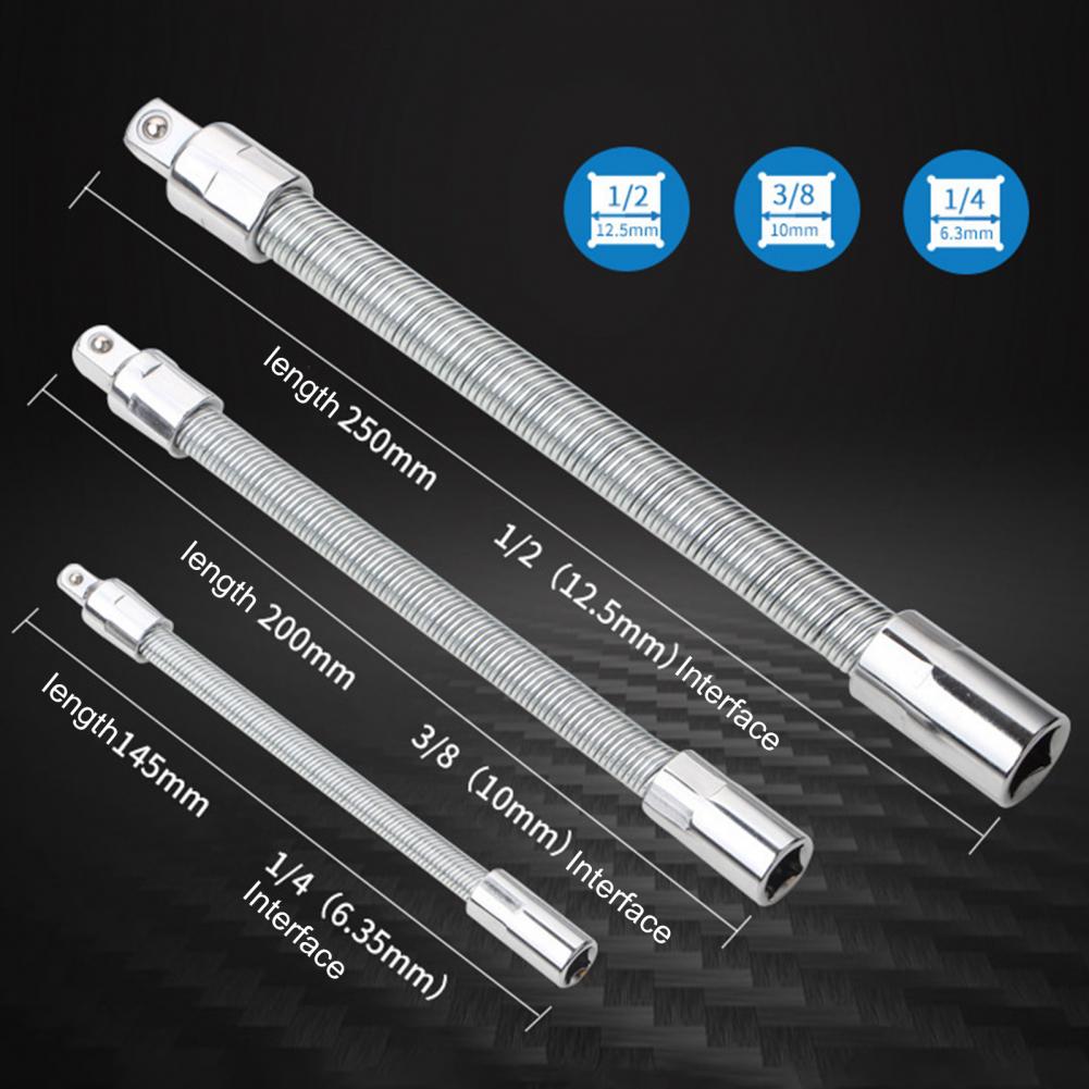 1/4 3/8 1/2 Socket Extension Rod Bar Strong Torque Universal Electric Drill Screwdriver Bit Snake Flexible Hose Cardan Shaft