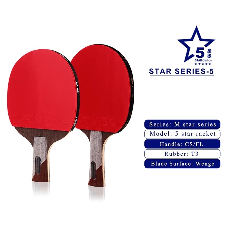 LOKI 5 Star Carbon Table Tennis Racket Carbon Tube Tech PingPong Bat Competition Ping Pong Paddle with Bag