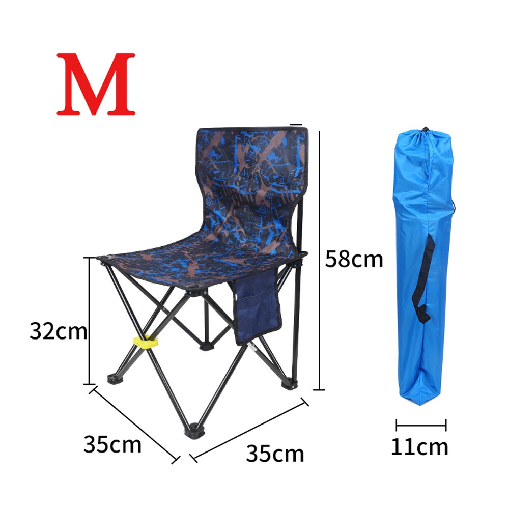 Ultralette udendørs stol bærbar klapstol camping quad stole opbevaringstaske rejser strand vandreture fiskeredskab stol skammel sml: Cm