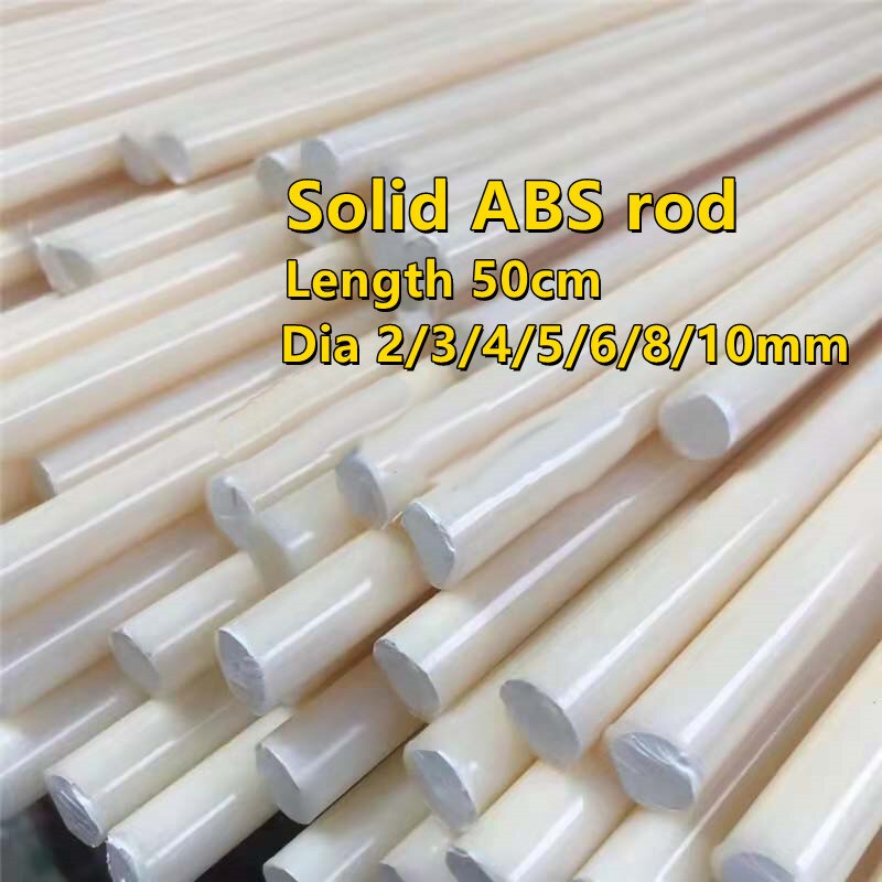 Solid ABS rod Environmental protection ABS bar length 50cm Model DIY Plastic rods