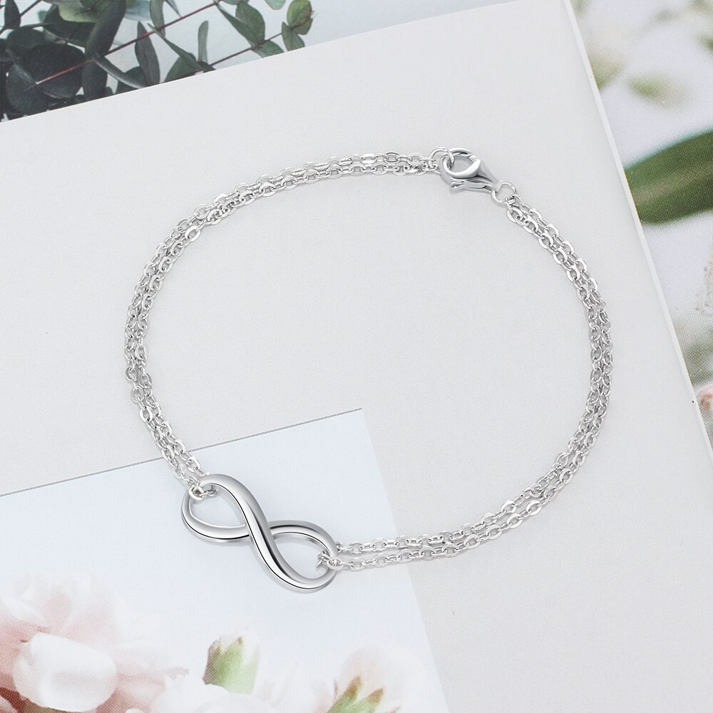 925 Sterling Silver Infinity Bracelets for Women Trendy Bracelets & Bangles Anniversary for Women (JewelOra BA101278)