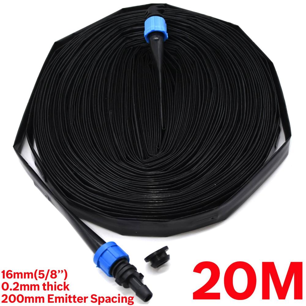 20-150m 16mm dryppvanningstape 5/8 '' 8 mil 0.2mm tykk 20cm emitter drypperavstand drivhushage koble til hard pvc-slange: Ksl 01- sett 145-20m