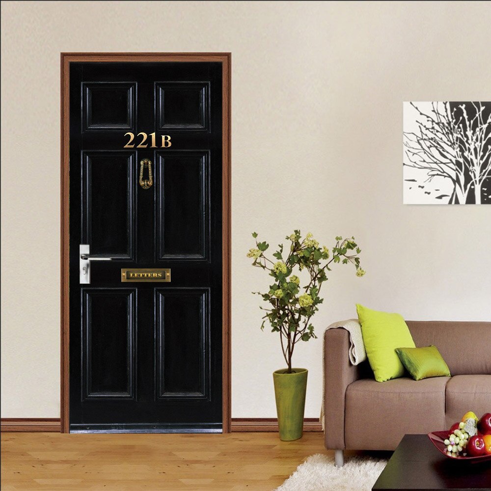 PVC Waterproof Self-Adhesive 3D Door Stickers Wallpaper For Living Room Bedroom Art Wall DIY Mural Wallpaper Home Decor Decals