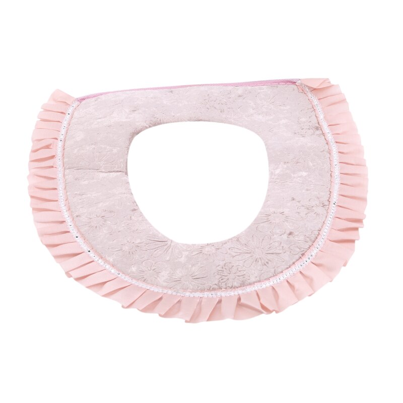 Plüsch Blume Wc Sitz Plüsch Winter Weiche Wc Sitz Pad Reißverschluss Hoher Heimat Schlecht Zubehör: hell Rosa