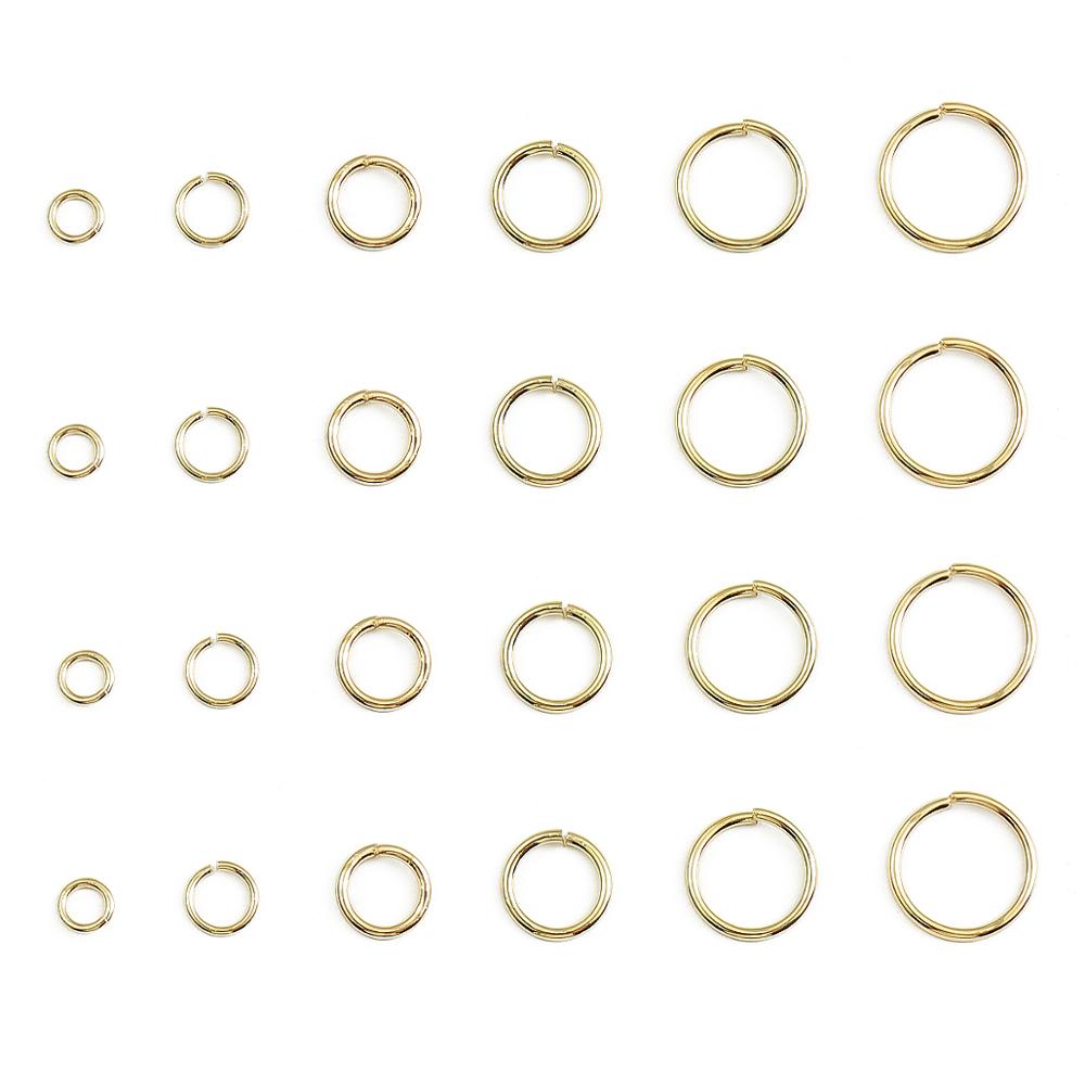 100pcs/lot 18k Gold Plated Loops Single Open Jump Rings Round Split Rings Connectors For DIY Jewelry Making Findings Accessories