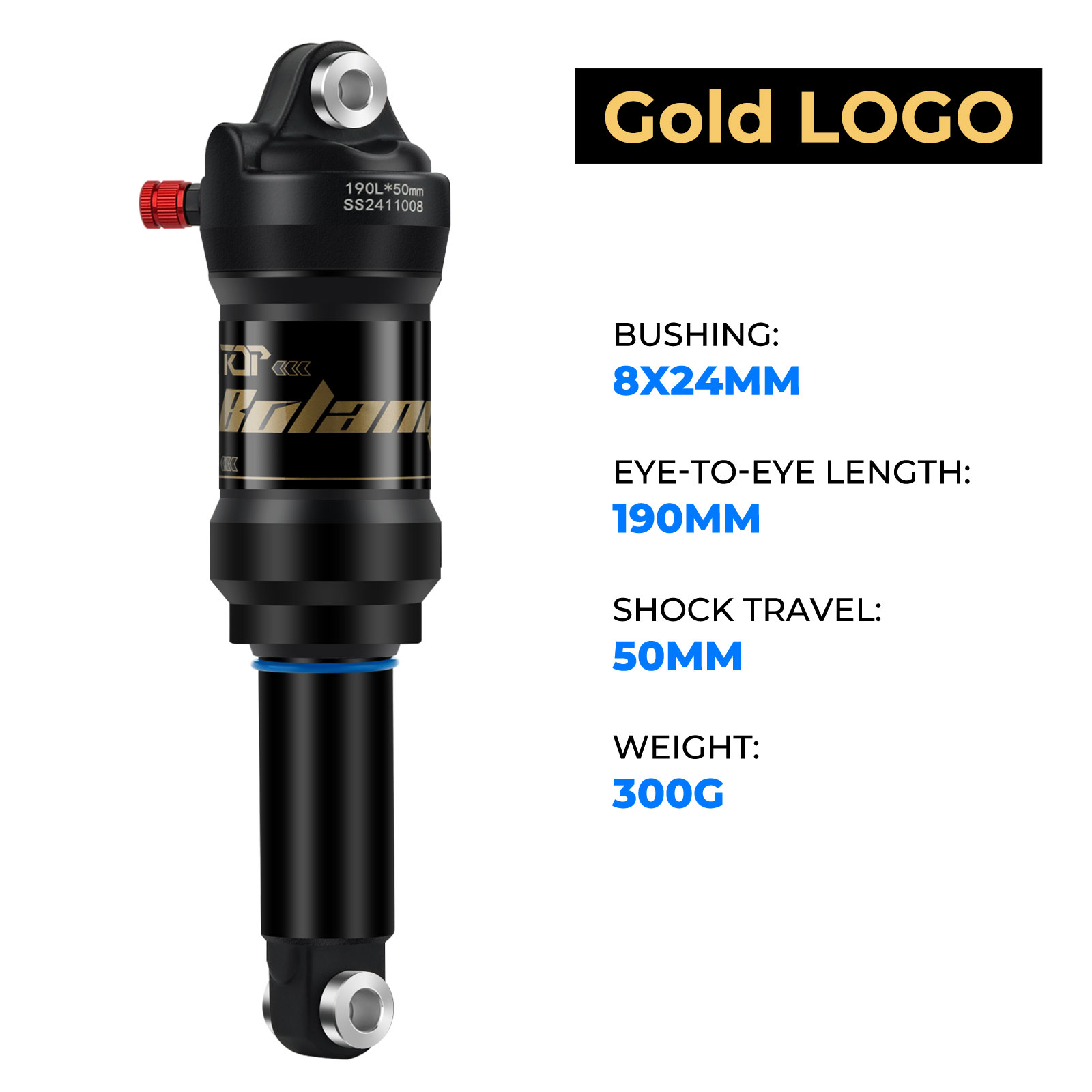 BOLANY MTB Air Rear Shocks Absorber 165x35mm 190x65mm Mountain Bike Air Suspension Absorber Hydraulic Shock Bike Parts Downhill: Yellow