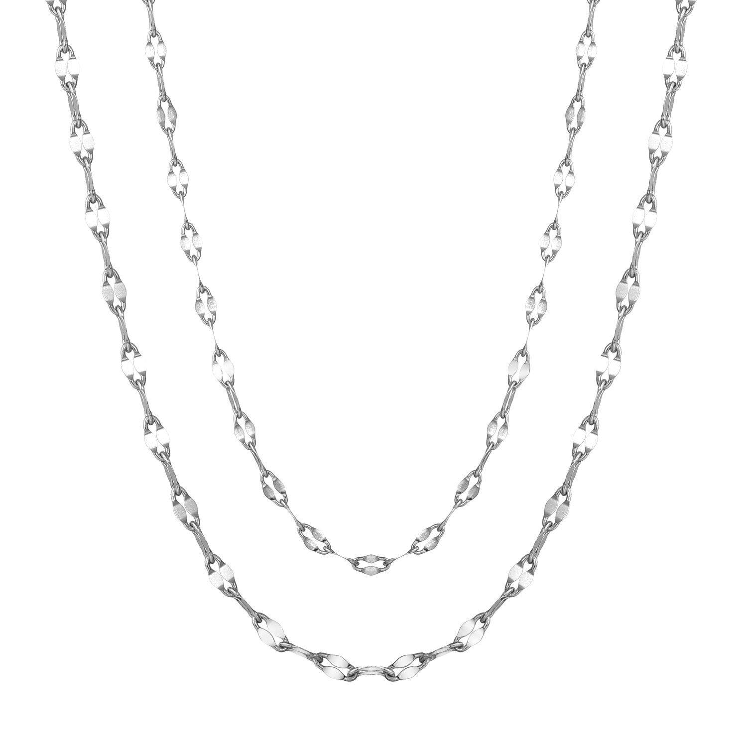 Sifisrri stainless steel lip chain necklaces for men and women, silver and gold, basic accessories, link chains, solid metal jewelry