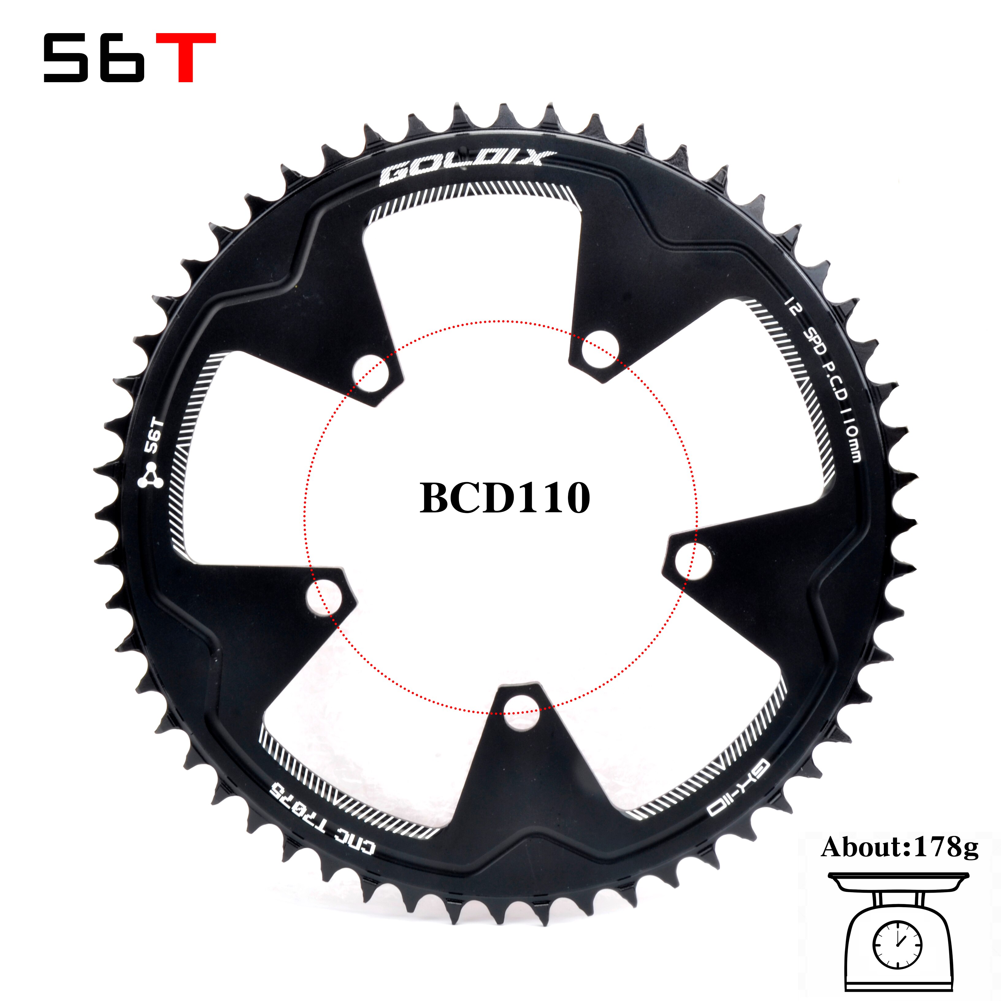 PROWHEEL ROAD bicycle chainring 110BCD 130BCD 34/39/50/53T sprocket steel/aluminum alloy/AL-7075 CNC 8/9/10/11 speed chain wheel