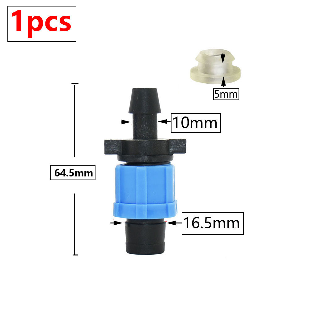 16mm Drip Tape Hose Connectors Tap Straight Tee Elbow End Plug Greenhouse Farm Garden Water Connector Drip Irrigation System: Light Grey