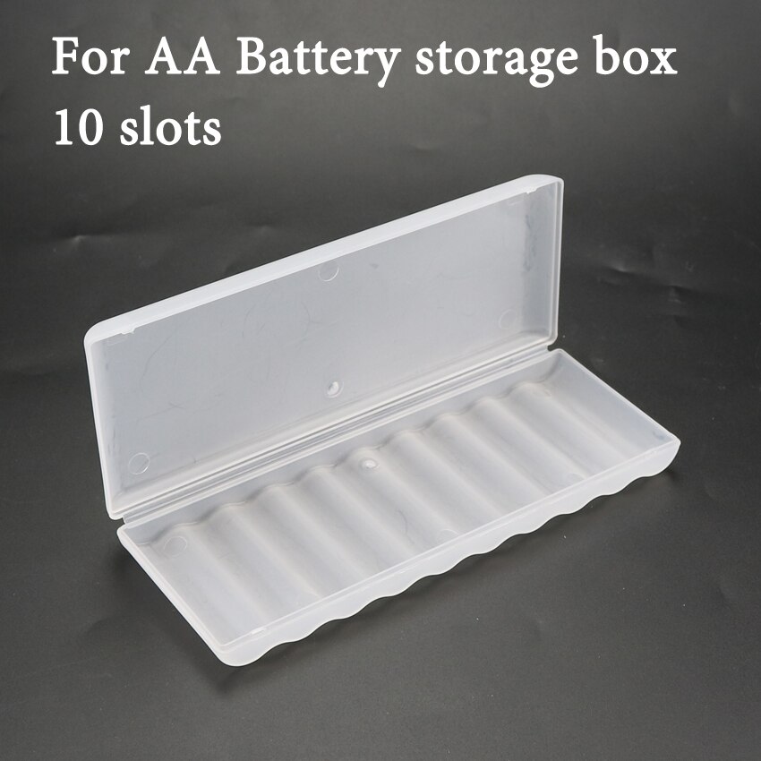 8/10 Grid AA AAA Plastic Battery Holder Case Organizer Container AA Batteries Storage Box Holder Hard Case Cover Battery Holder: AA-10 slots