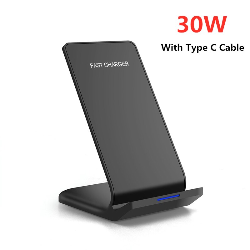 30W Qi Draadloze Oplader Voor Iphone 12 11 Xs Xr X 8 Samsung S21 S20 Galaxy Note 20 Huawei mate 40 Pro Type C Lader Telefoon Houder: 30W Type C