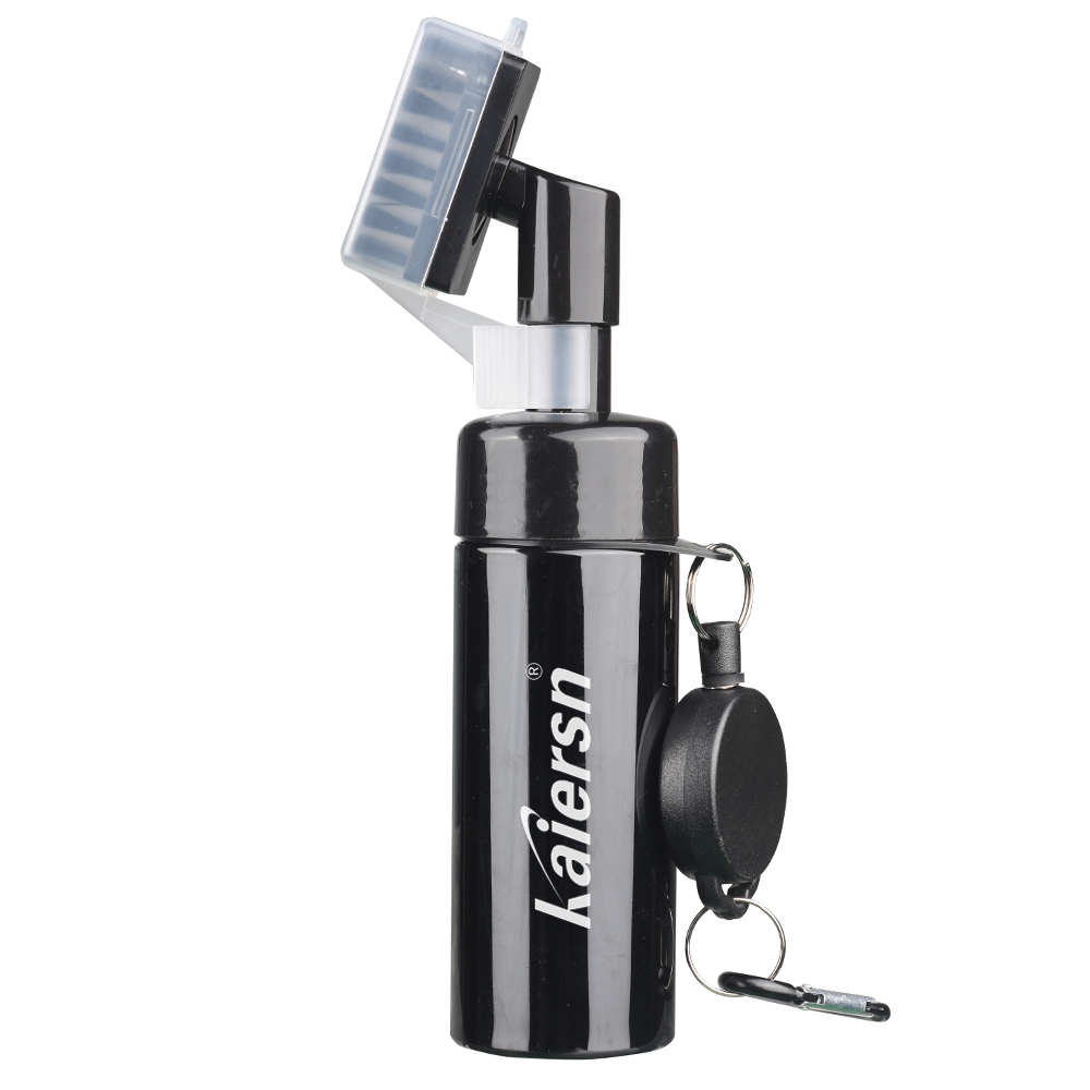 Kaiersn limpiador de palos de Golf, cepillo de tubo de ranura, cepillo de Club de Golf con depósito a prueba de fugas, botella exprimible para una fácil limpieza: Negro