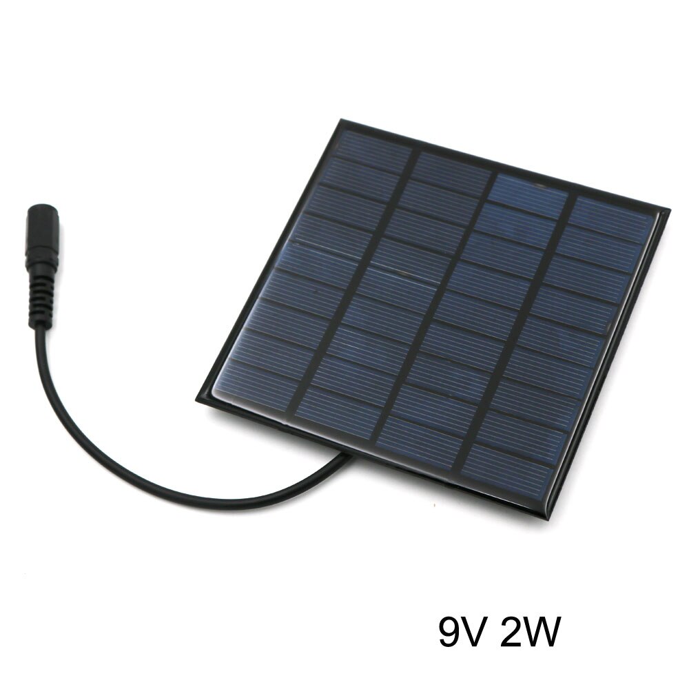 Panneau solaire 9V 2/3/4.5/10W Transparent Poly Module de cellules solaires 7.4V 6.4V 26650 18650 3.2V 3.7V connecteur de batterie DC 5.5*2.1 plug