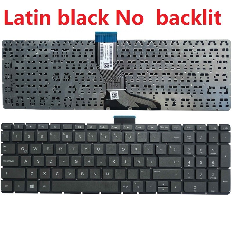 Clavier d&#39;ordinateur portable US/UK/LA/SP/FR pour HP Pavilion 15-AK 15-BC 15z-ab 17-U 17T-U 17-ab 17-G 17-W TPN-Q174 TPN-Q172 15-AR: LA NO black backlit