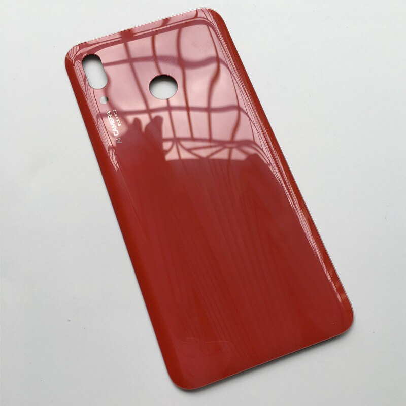 Zmodyfikowany bez Logo dla Huawei Nova 3 Nova3 tylna pokrywa tylny Panel szklany wymiana obudowy obudowy baterii + naklejka Adheisve: Red No Lens