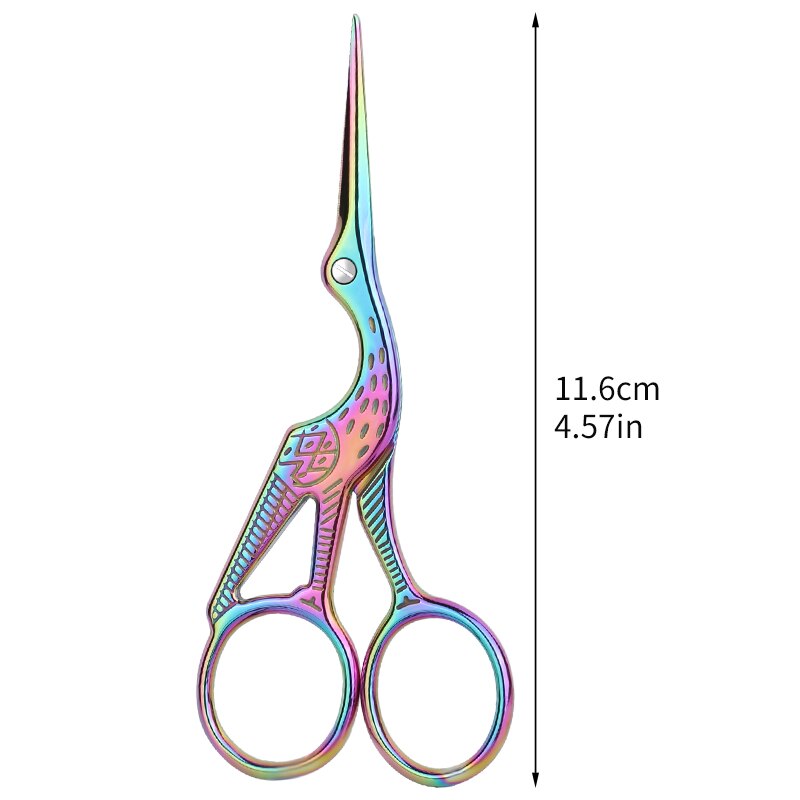 SHWAKK Stainless Steel Embroidery Tailor Scissors Crafts Dressmaking Sharp Handled Needlework Cross stitch Sewing Scissor: 11.6cm colorful