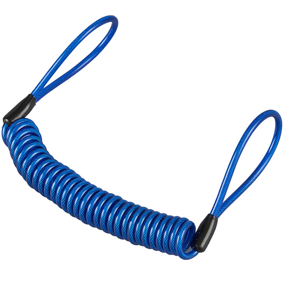 Candados de rueda de cuerda de resorte para motocicleta, bloqueo de disco de bicicleta, Cable antirrobo de seguridad, Cable de recordatorio, accesorios de moto: Blue