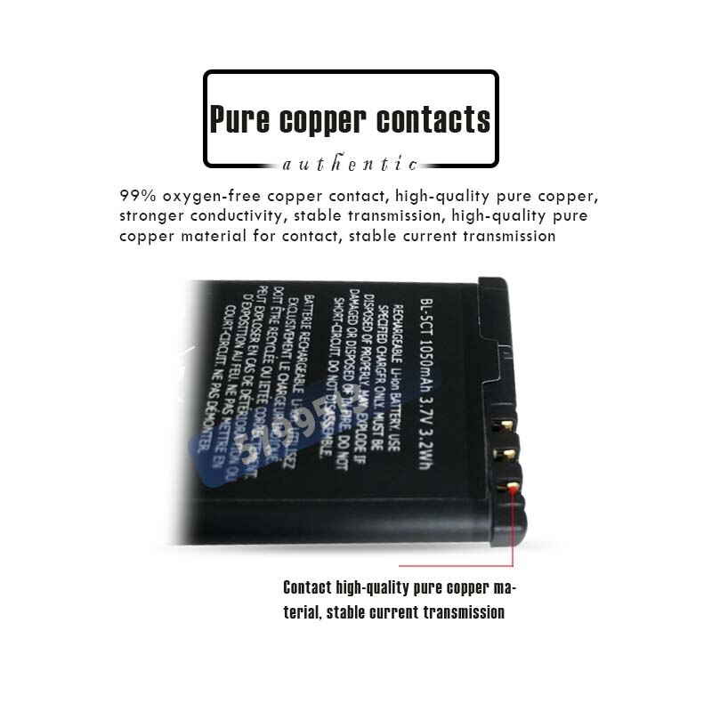 1PC 3,7 V 1050mAh BL-5CT de la batería de litio para Nokia C6-01 C5-00 6303C 6730C 6303i 5220 3720C 5220XM C3-01 baterías de teléfonos móviles