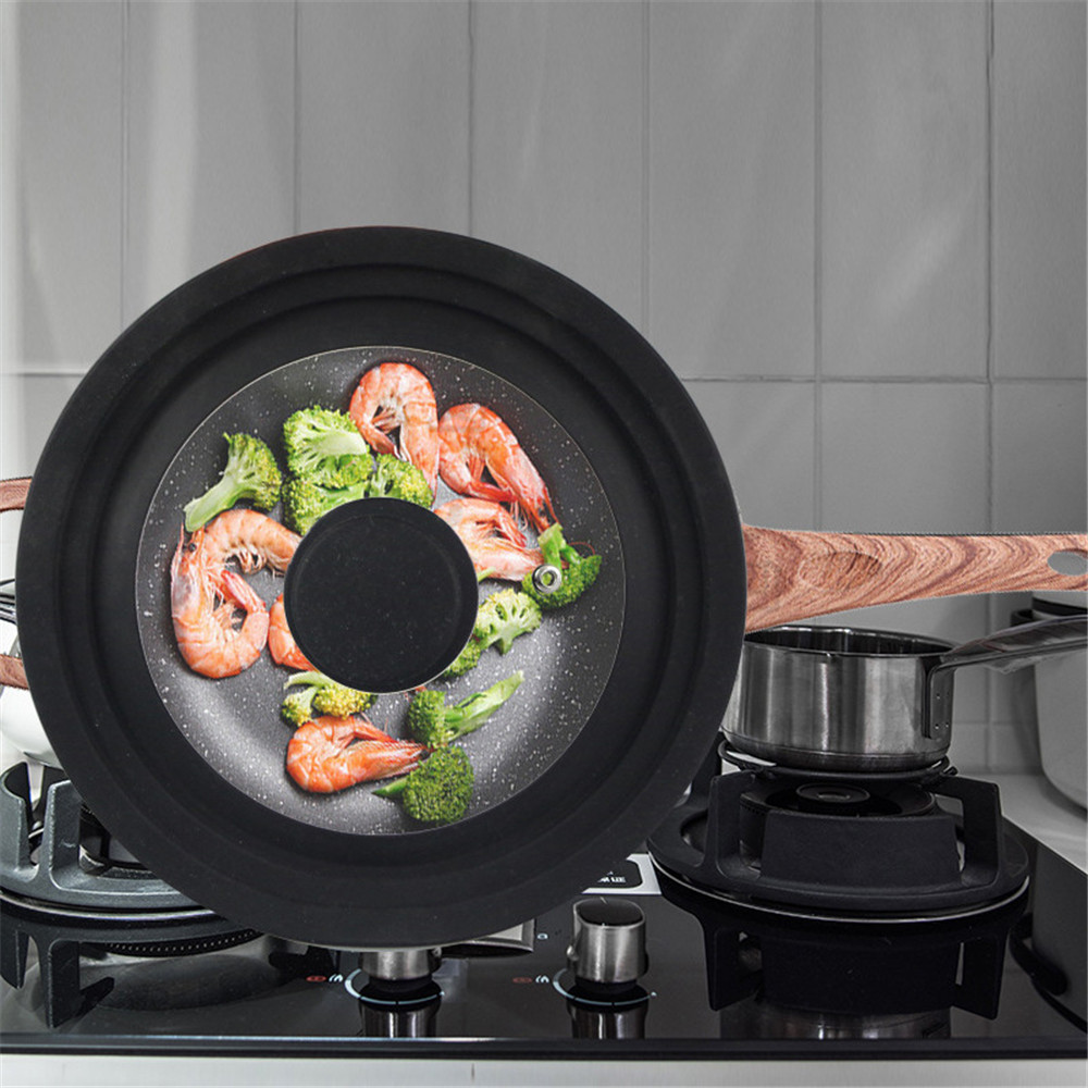 Tapa de olla Visual multifuncional, tapas de vidrio, Wok, sartén, cubierta para utensilios de cocina resistentes al calor de silicona, 20, 22, 24, 26, 28 y 30cm