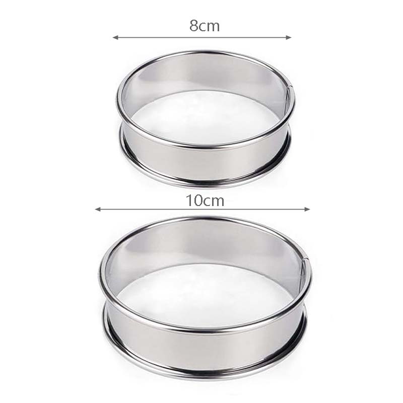 5 Stück Muffin-Törtchenringe, doppelt gerollter Tortenring, Edelstahl-Muffinringe, runde Metallringform für die Lebensmittelherstellung, Backformen