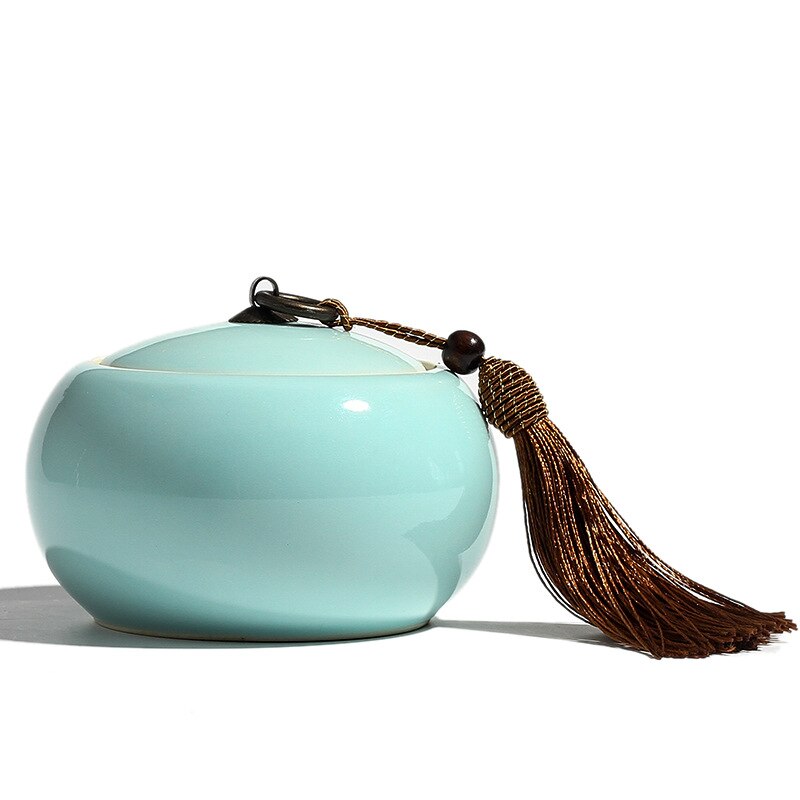 CHANSHOVA Traditional chinese style Ceramic Tea box Sealed moisture-proof Tea container China porcelain Tea storage tins C063: Small B