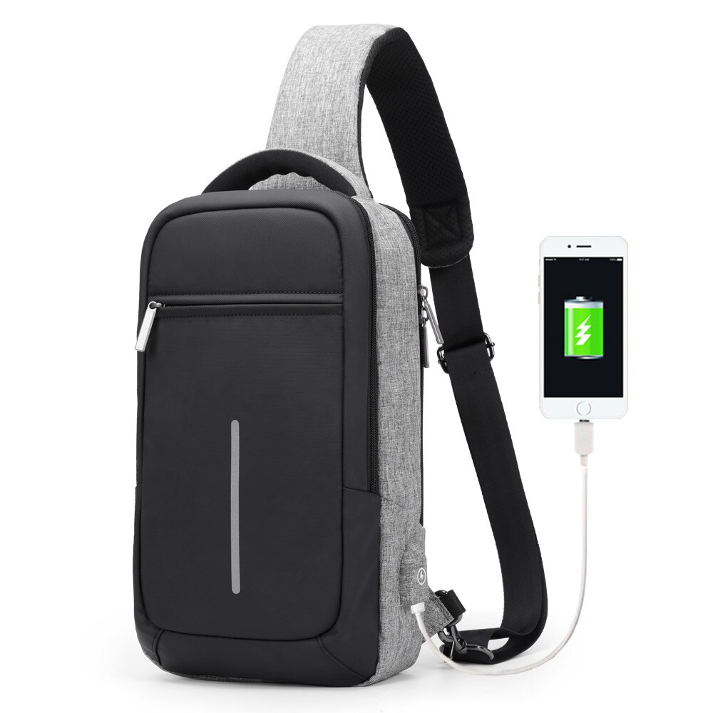 XINCADA Sling Bag Messenger Bag Chest Pack Crossbody Shoulder Bags Small Single Shoulder Packs Man Purses Murse and Bags: Large Gray