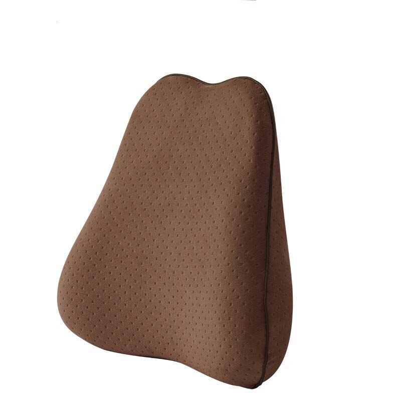 Cojín Lumbar de malla transpirable 3D para aliviar el dolor de ciática, cojín para la espalda del coche, soporte Lumbar de espuma viscoelástica, almohada Lumbar ergonómica: velvet coffee
