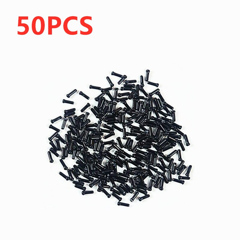 50 Stks/set Fiets Brake Shifter Inner Cable End Caps Kabel Tips Draad End Cap Fit Brake Shift Innerlijke Kabel caps: 50PCS Black