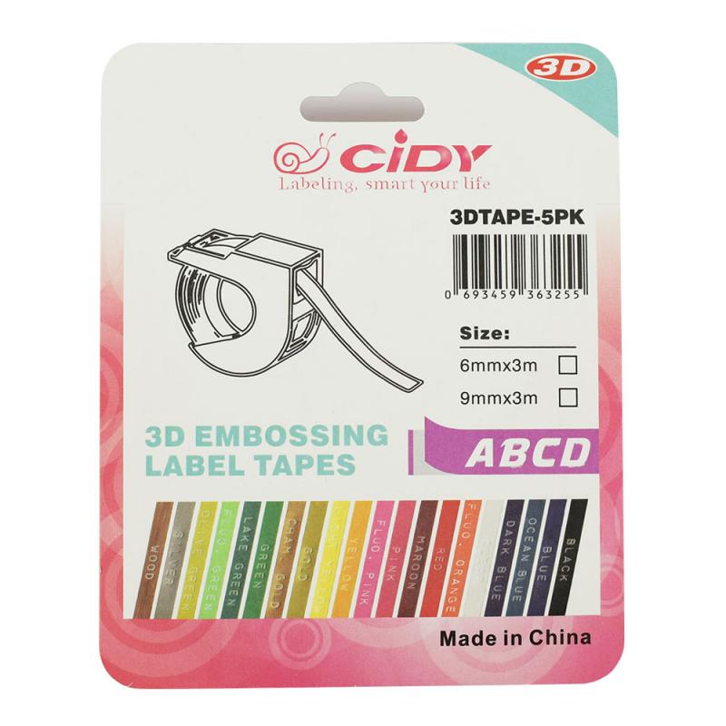 Mini 3D Embossing Printer Met 5Pcs Pvc Label Tapes Diy Hand Label Maker Handleiding Tape Handmatig Schrijfmachine Belettering Machine decor