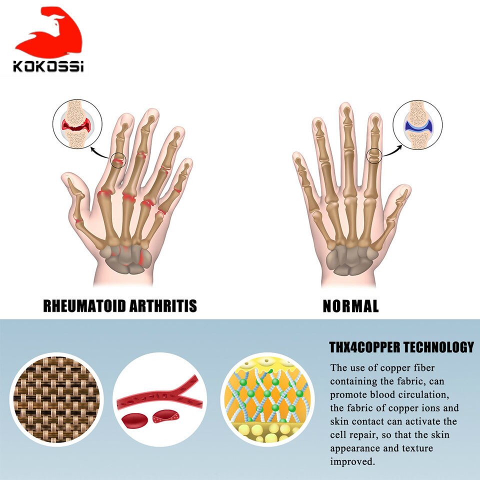 Kokossi 1 par kompression gigt handsker premium gigt led ledsmerter hånd handsker terapi åbne fingre handsker