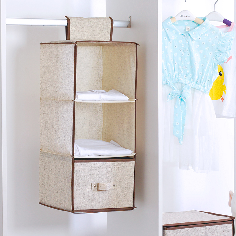 Hanging Closet Organizer Storage 6-Shelf, Easy Mount Foldable Hanging Closet Wardrobe Storage Shelves,Shoes Accessories Storage: 3 shelves27x27x60 B