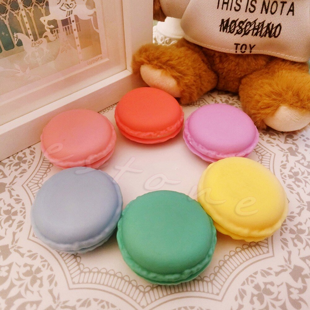 Lovely Macaron Cake Shape Ring Necklace Earrings Jewelry Storage Display Box