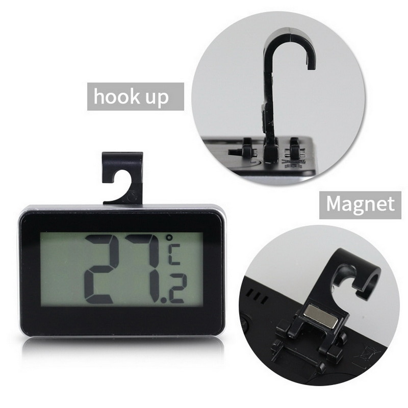 Vattentät digital termometer lcd digital skärm precision kylskåp termometer kyl och frys med justerbart stativ