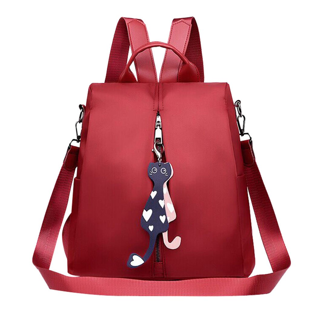 Vrouwen Rugzak Mode Wilde Oxford Doek Moeder Student Tas Kleine Rugzak Schoudertas Mochila De Couro # J4s: Red