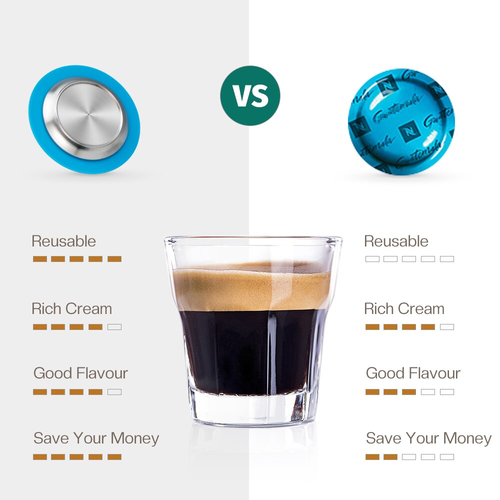 Cápsulas de café rellenables para Nespresso Zenius, filtro de café reutilizable, máquina de Crema Espresso