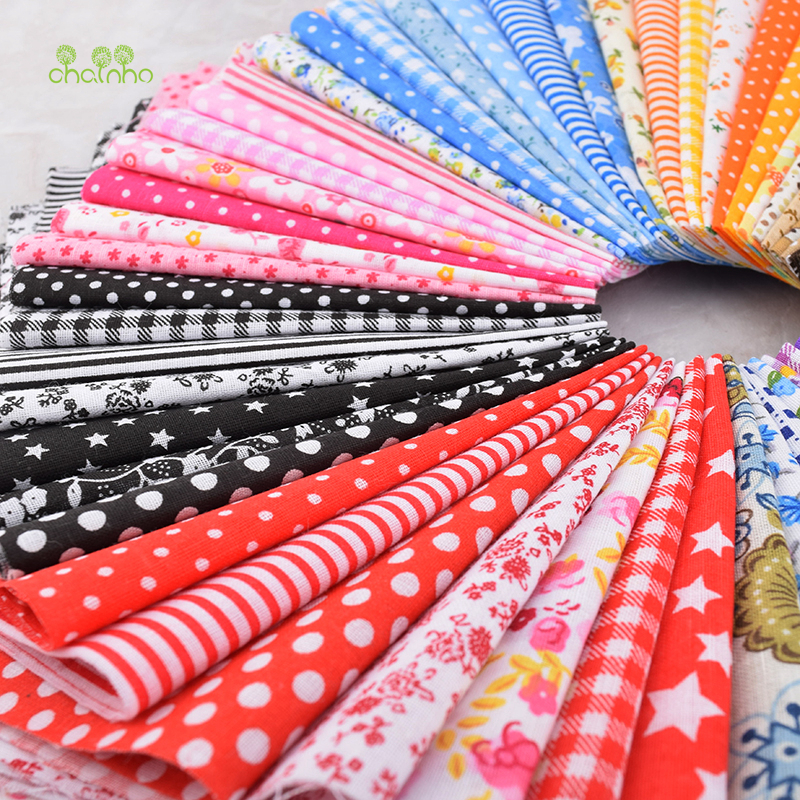 Chainho,60 Stks/partij, Kleurrijke Dunne Plain Katoen Stof Patchwork Voor Diy Quilten & Naaien, kleine Size Bundel Tissue Tela Materiaal