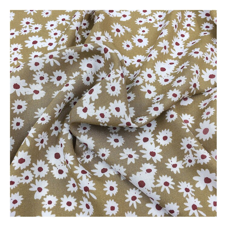 Tela de rayón con estampado de margaritas para primavera y verano, vestido de tela Floral pequeño, 45 hilos