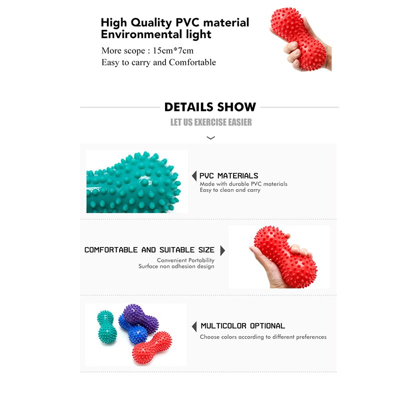 Peanut Massage Ball Stress Sensory Ball Therapy Health Care Gym Muscle Relex Apparatus Spiky Trigger Point Relief Muscle Pain